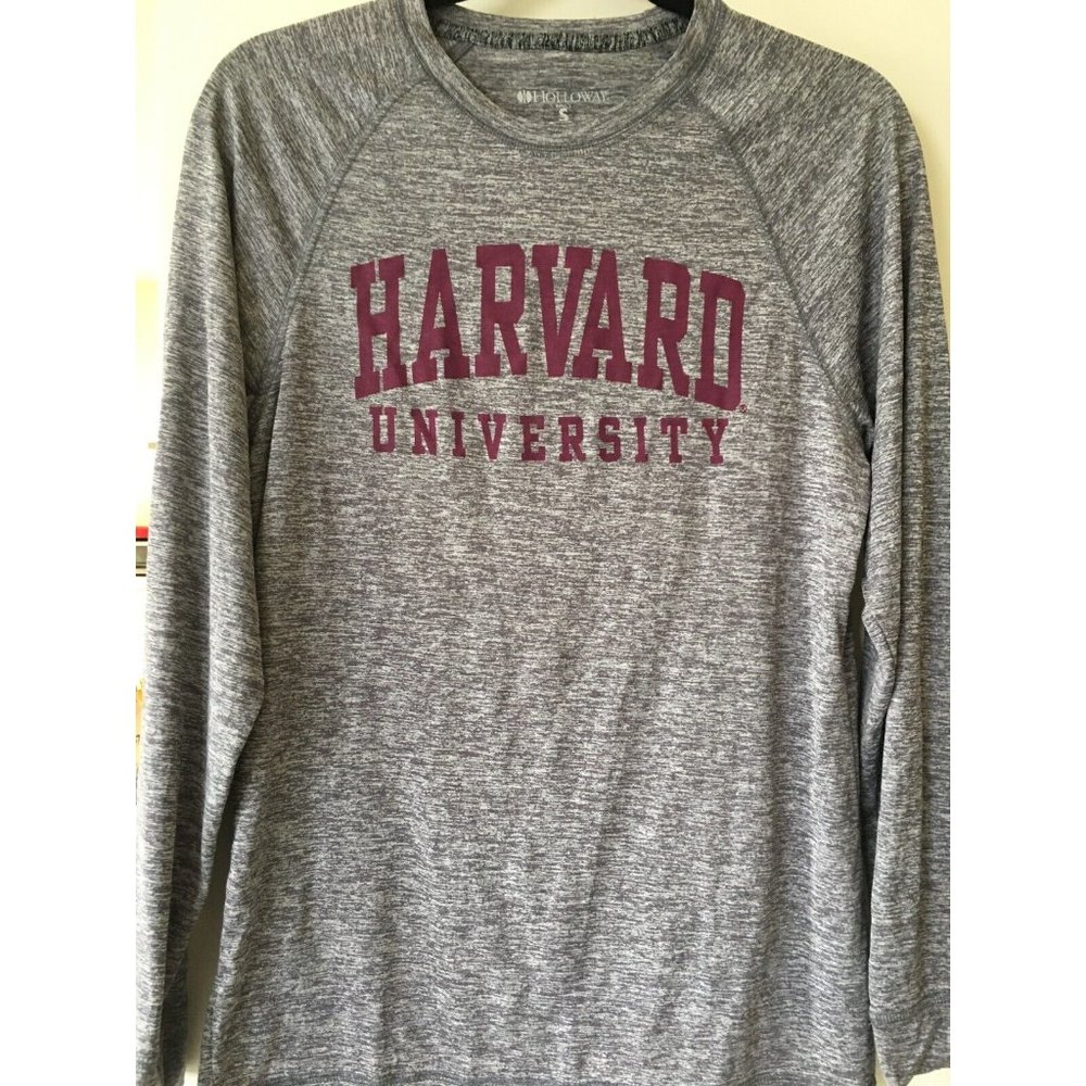 HARVARD UNIVERSITY Long Sleeve Shirt By Holloway 100% Polyester  S Heather Gray